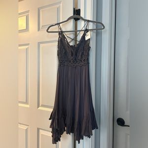 NWT Free People Strappy Cross-Back Dress/Cover Up in Grey Size M